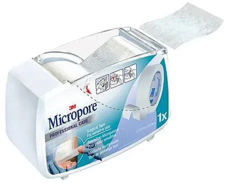 3M Micropore Hypoallergenes Vliespflaster 1,25cm x 9,1m Mit Abroller 1 Stück (1530-0)
