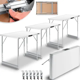Kesser KESSER® Multifunktionstisch Profi 3- teilig, 100 60 cm, Tapeziertisch 30kg Tragkraft je Tisch Mit Ausziehfunktion Klapptisch Flohmarktisch Beistelltisch Mehrzwecktisch Campingtisch höhenverstellbar