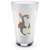 Mr. & Mrs. Panda Glas Pinguin Ausflug - Transparent - Geschenk, Latte Macchiato, Ausflugszi, Premium Glas, Einzigartige Designs