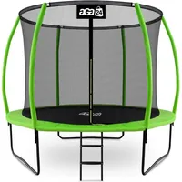 Aga24 - Aga sport exclusive Trampolin, Kindertrampolin, Gartentrampolin mit Sicherheitsnetz 305 cm Hellgrün + Schutznetz + Leiter
