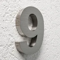 Longlifeled gmbh 3D Hausnummer 9 Edelstahl V2A unbeleuchtet Arial