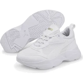 Puma Cassia Plateau Sneaker Damen white/white/team gold 42