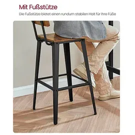 VASAGLE Barhocker LBC078B01 braun, 2 St.