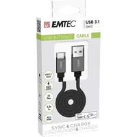 Emtec USB-Kabel USB 3.2 Gen2 (USB 3.1 Gen2) USB-A Stecker, USB-C® Stecker 1.20m Schwarz