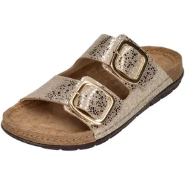 ROHDE Damen Pantolette Leder Schnalle Muster schimmernd Rodigo-D 5857, Größe:38 EU,