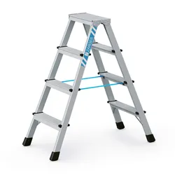 Zarges genietete Stehleiter eloxiert XLstep B 2x4 Stufen