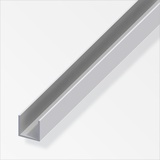alfer U-Profil 2 m, 20 x 20 x 1.5 mm Aluminium eloxiert silber