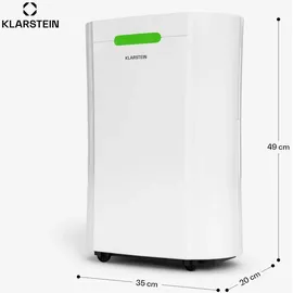 Klarstein AeroDry Smart 12L Luftentfeuchter 12L/Tag 18 m2 Feuchtigkeitssensor App-Steuerung 135 m3/h Weiß