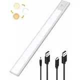 Led-schrankleuchte Mit Bewegungsmelder, 2-in-1-led-streifenleuchte Für Die Küchenunterbauleuchte, Usb-aufladbar Und 5v-gleichstrombetrieben, 40 Cm Langer, Selbstklebender Led-streifen Mit Bewegungsmel
