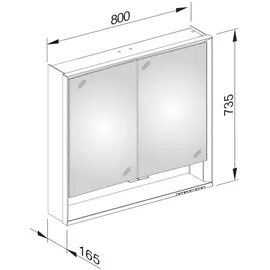 Keuco Royal Lumos 80 cm offenes Fach silber eloxiert speziell für die Schweiz