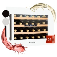Klarstein Weinkühlschrank Vinsider, für 24 Standardflaschen á 0,75l,Wein Flaschenkühlschrank Weintemperierschrank Weinschrank Kühlschrank weiß
