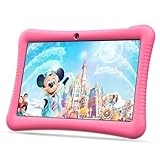 Semeakoko Kinder Tablet 10 Zoll Android 13, Kids Tablet Quad Core Processor 1.6GHz, 3GB RAM/32GB ROM(256GB TF), 1280x800 HD-Display, 6000mAh, WiFi, Bluetooth, Dual Kamera, Elterliche Kontrolle(Rosa)