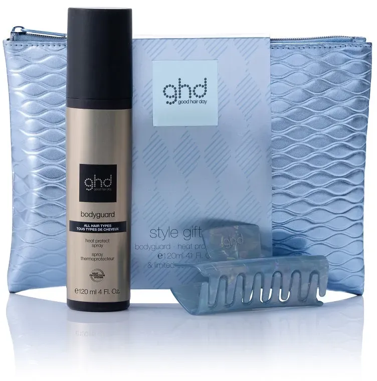 ghd iced Luxe Style Set - bodyguard 120ml + Tasche + Haarklammer