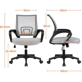 Yaheetech Drehstuhl Mesh Grau