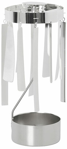 Teelichthalter Tangle Spinning ferm LIVING silber, Designer Leise Dich Abrahamsen, 17.5 cm