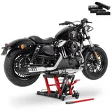ConStands Motorradheber Motorrad Hebebühne Scherenheber Hydraulik-Lift # L schwarz-rot inkl. 4