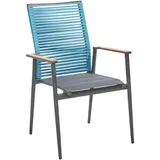 Musterring Amsterdam Armlehnstuhl Aluminium - 2 Jahre Gewährleistung - mind. 14 Tage Rückgaberecht - Blau