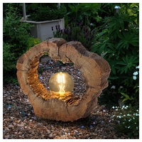 Globo Solarlampe Solarleuchte LED Solar Außenlampe Gartendeko Baumscheibe Holzoptik