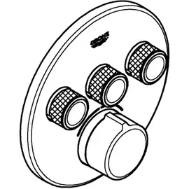 Grohe SmartControl UP-EHM, m 3 Absperrventilen, rund, chrom