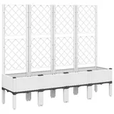 vidaXL Pflanzkübel mit Rankgitter 160 x 40 x 142 cm Weiß