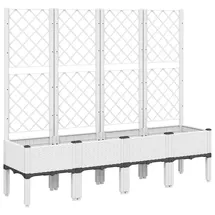 vidaXL Pflanzkübel mit Rankgitter 160 x 40 x 142 cm Weiß