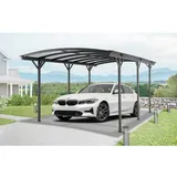 Floraworld Einzelcarport Aluminium mit Bogen 300 cm x 505 cm Anthrazit