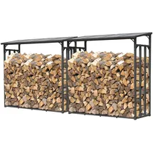 Quick Star Kaminholzregal Metall 143 x 70 x 145 cm Anthrazit