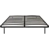 Lattenrost 160 x 200 cm - 2 x 15 Latten - 3 Zonen mit verstärkter Lendenstütze - Mit Füßen - Schwarz - CERRISI by YSMÉE