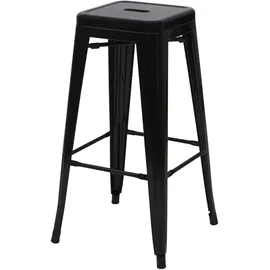 Mendler 2er-Set Barhocker Industriedesign stapelbar Metall  schwarz