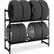 Relaxdays Reifenregal Stahl 100 x110 x35 cm schwarz für 8 Reifen