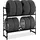 Relaxdays Reifenregal Stahl 100 x110 x35 cm schwarz für 8 Reifen