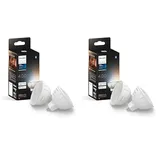 Philips Hue White Ambiance MR16 LED Lampe 4er Pack, dimmbare LED Lampen für das Hue Lichtsystem mit allen Weißtönen, smarte Lichtsteuerung über Sprache und App