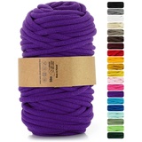 Netuno 1x Makramee-Garn Violett 9 mm 50 m Baumwollkordel mit Polyesterkern Kordel aus Baumwolle Kordelband Naturkordel Baumwollgarn für Makramee Basteln Garn dick Makramee farbig Cotton Cord