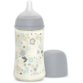 Suavinex Suavinex, Babyflasche, SX Pro Silikon-Sauger, Antikolik-Ventil. Flasche mit mittlerem Fluss-Sauger (M). Babys +0 Monate. Wonderland, Blau