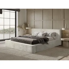 Fun Möbel Polsterbett Doppelbett Modesto 140x200cm in Stoff Lincoln Creme