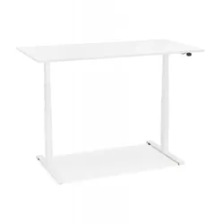 Sitz-Steh-Schreibtisch TRONIK  Elektrische Höhenverstellung des weißen Schreibtisches dank einer unter dem Schreibtisch platzierten  Kadima Design