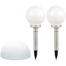 ETC Shop Kugelleuchte Kunststoff 3er Set spritzwassergeschützt Solarzelle weiß
