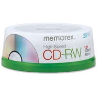 Memorex 80 Minute CD-RW 4 x – 12 x HIGH Speed 25 Pack Spindel