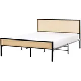 Beliani Bett mit Lattenrost Polyrattan AVANTON 140 x 200 cm Schwarz