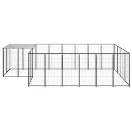 vidaXL Hundezwinger 4,4 m x 2,2 m x 1,1 m Stahl Schwarz