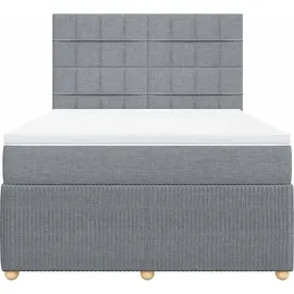vidaXL Boxspringbett 140 x 200 cm Hellgrau