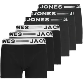 JACK & JONES Boxershort 6er Pack in Schwarz/Schwarz/Weiß 140
