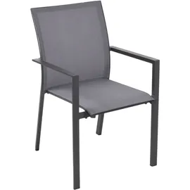 Garden Pleasure Rana Gartenstuhl 63 x 58 x 89 cm grau 2er Set