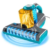 Clean Maxx CLEANmaxx Milbensauger Rotation Power mit UV-C-Licht & HEPA-Filter für Allergiker | Handstaubsauger für Matratzen | Ultraschall & Wärme | vernichtet 99% Aller Milben, Bakterien [anthrazit-blau]