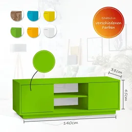 Aileenstore TV-Lowboard Fernsehertisch HiFi Kommode Sideboard Blickfangmöbel Grün