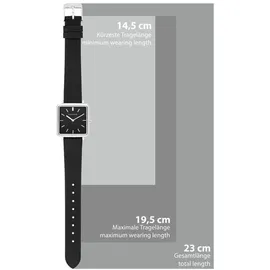 Eastside Damen Quarzuhr silber Echtleder schwarz - Schwarz