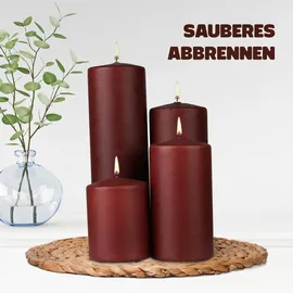 HS Candle Stumpenkerze Ø7 cm 20 cm braun