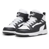 PUMA Kinder Rebound V6 Mid Sneakers 27 White Black Shadow Gray ┃Sneakers in Regular Fit Unisex Kleinkinder - 27 EU