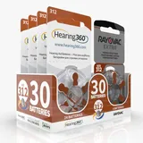 Hearing360 Hörgerätebatterien Rayovac Extra und Hearing360 Größe 312 braun (5 Blister, 30 Batterien)