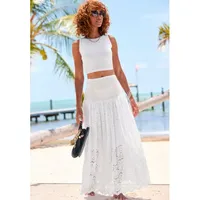 LASCANA 2-in-1-Kleid Spitzenkleid Weiß 38